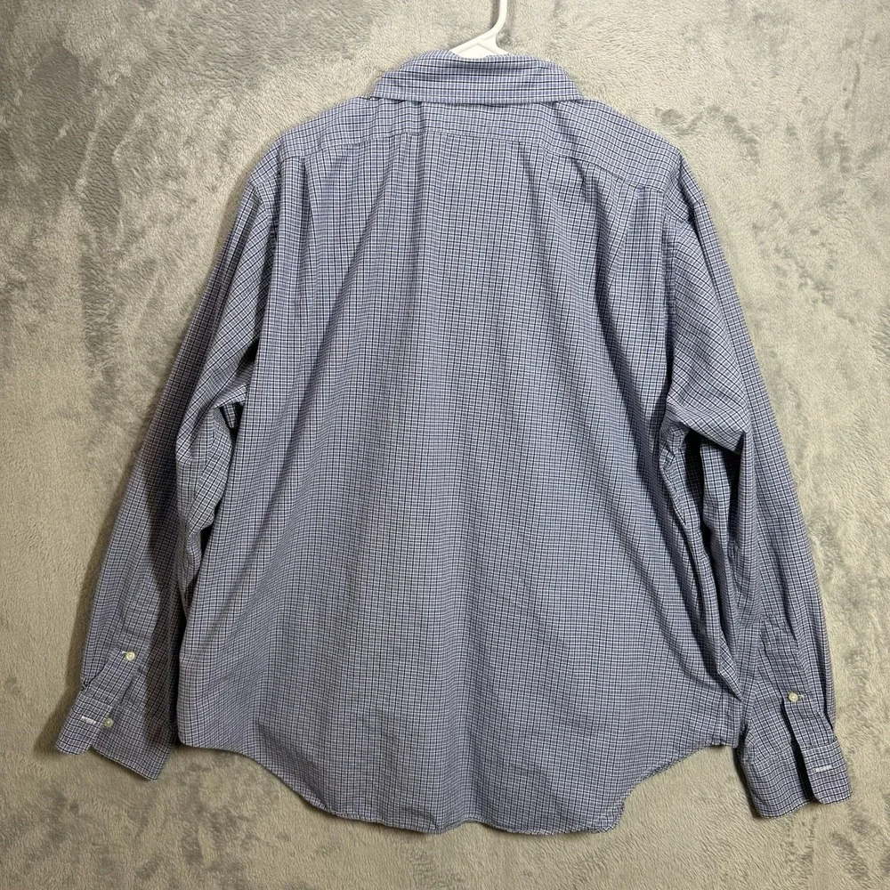 Polo Ralph Lauren Shirt Mens 2XL Blue Check‎ Stanton Classic Fit Button Up